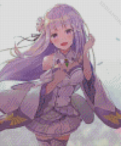 Cute Emilia Re Zero Character Diamond Painting