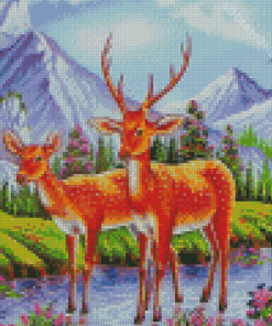 Deer Couple Wild Life Diamond Painting