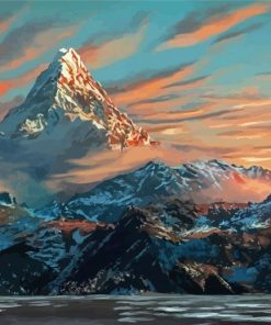 Erebor Mountains At Sunset Diamond Painting