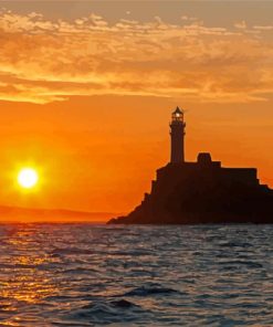 Fastnet Lighthouse At Sunset Diamond Painting