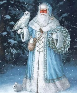 Father Frost And Owl Diamond Painting