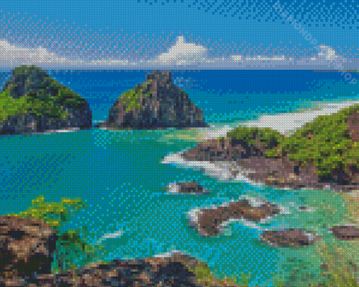 Fernando De Noronha Blue Beach Diamond Painting