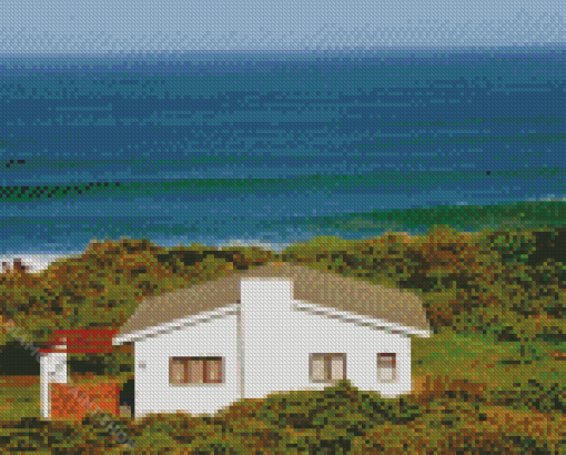 Fisherman Cottage With Seascape Diamond Painting