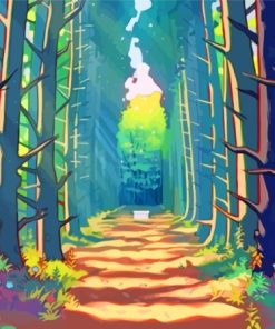 Forest Alley Trees Diamond Painting