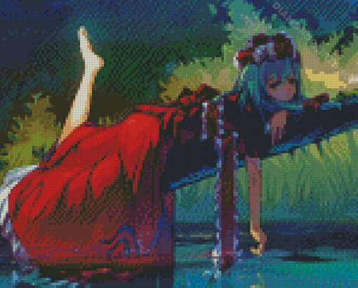 Girl Anime Under Tree Diamond Painting