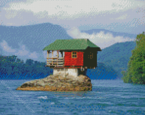 House Near The River Diamond Painting