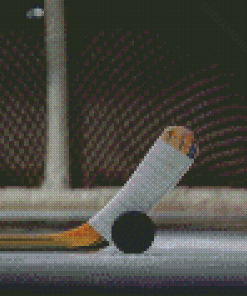Ice Hockey Puck And Stick Diamond Painting