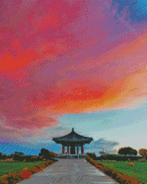 Korean Bell Sunset Diamond Painting