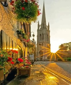 Louth Church View At Sunset Diamond Painting