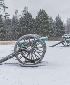 Old Wagons In The Snow Diamond Painting