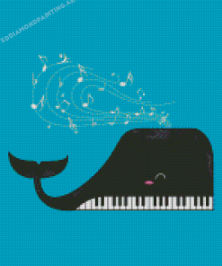 Piano Whale Diamond Painting
