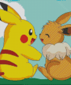 Pokemon Pikachu And Eevee Diamond Painting