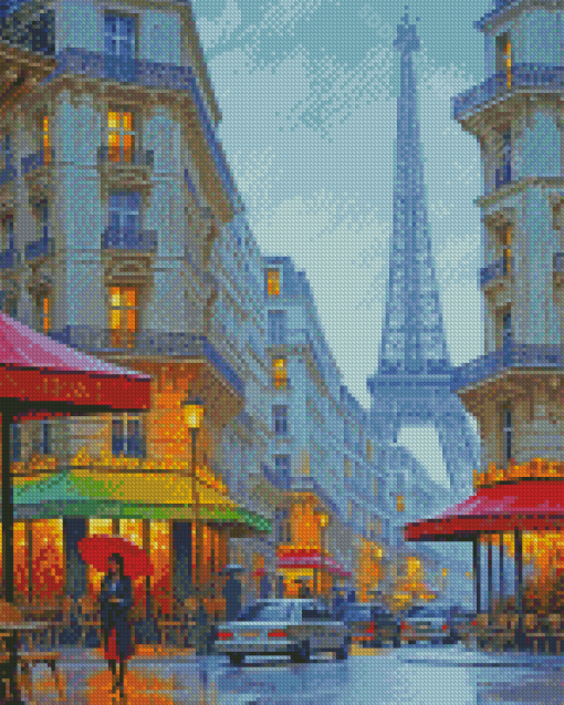 Rainy Paris France Diamond Painting