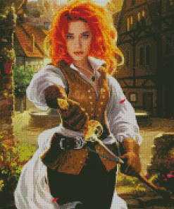 Redhead Sword Diamond Painting