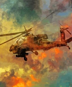 War Helicopter Diamond Painting