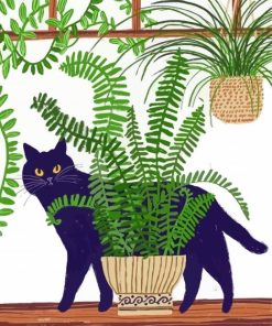 Aesthetic Cat And Plant Diamond Painting