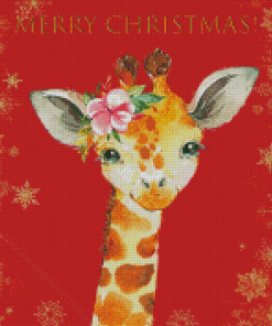 Aesthetic Christmas Giraffe Art Diamond Painting
