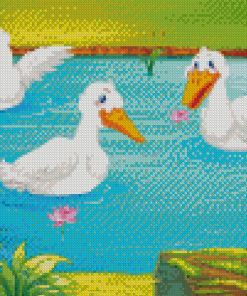Aesthetic Ducks On A Pond Diamond Painting