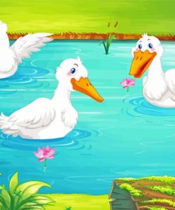 Aesthetic Ducks On A Pond Diamond Painting