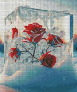 Aesthetic Frozen Roses Diamond Painting