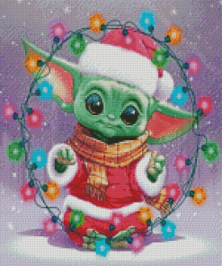 Baby Yoda Celebrating The Christmas Diamond Painting