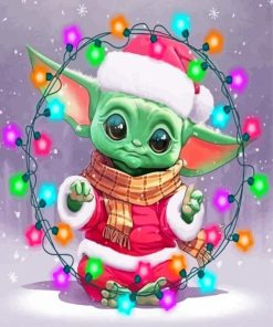 Baby Yoda Celebrating The Christmas Diamond Painting