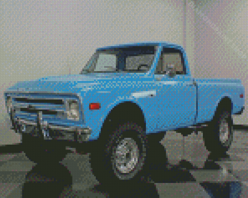 Blue 1968 Chevrolet Truck Diamond Painting