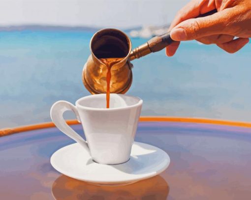 Cool Greece Coffee Diamond Painting