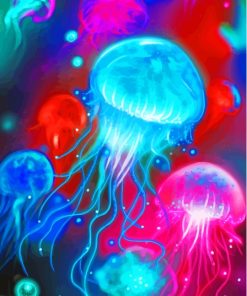 Cool Neon Jellyfish Diamond Painting