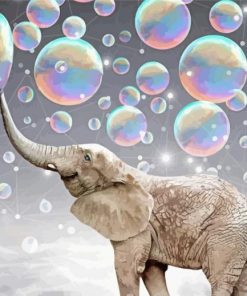Elephant Blowing Bubbles Diamond Painting