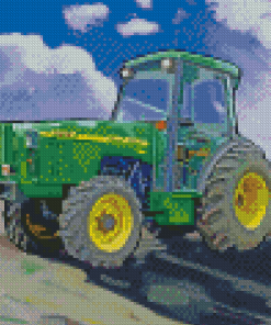 Green Farm Tractor Diamond Painting