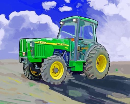 Green Farm Tractor Diamond Painting