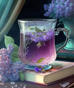 Purple Floral Tea Diamond Painting