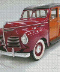 Red Vintage Woody Car Diamond Painting