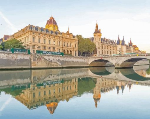 Sunrise River In Paris Diamond Painting