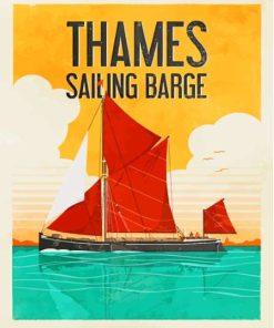 Thames Sailing Barge Poster Diamond Painting