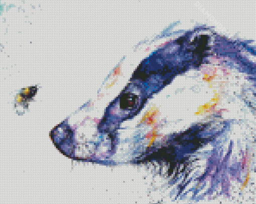 Badger Abstract With Bee Diamond Painting