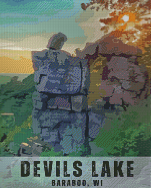 Baraboo Wisconsin Devils State Park Diamond Painting