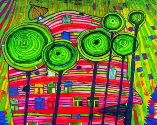 Blobs Grow In Beloved Gardens By Hundertwasser Diamond Painting