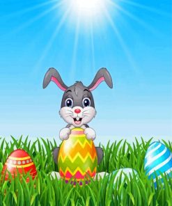 Cartoon Rabbit Holding Eeaster Diamond Painting