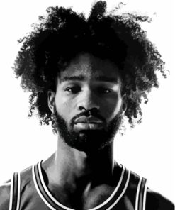 Coby White Basketballer Black And White Diamond Painting