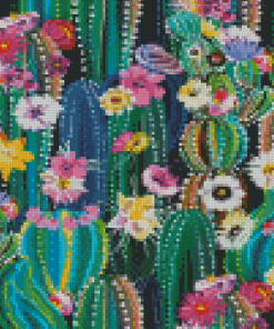 Floral Abstract Cactus Diamond Painting