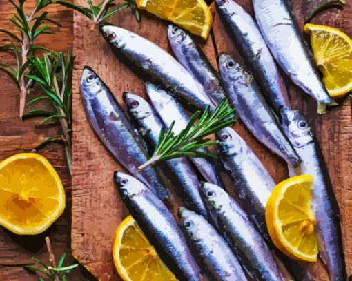 Fresh Sardines And Limes Diamond Painting