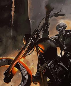 Ghost Rider Motorcycle Rider Diamond Painting