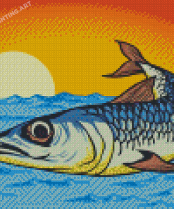 Illustration Sardine Fish Diamond Painting