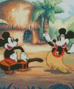 Mickey And Minnie Dancing In Hawaii Diamond Painting