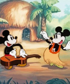 Mickey And Minnie Dancing In Hawaii Diamond Painting