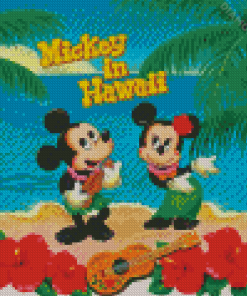 Mickey And Minnie In Hawaii Diamond Painting