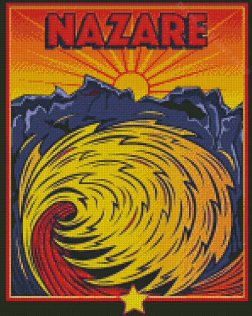 Nazare Big Waves Poster Diamond Painting