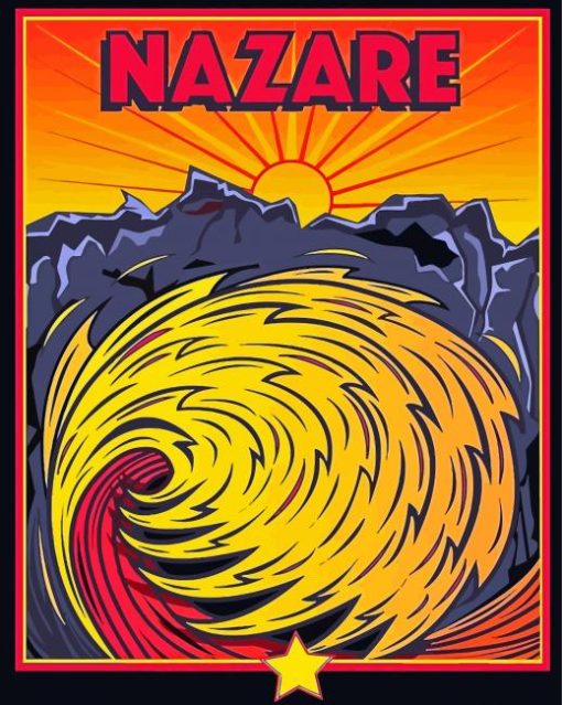 Nazare Big Waves Poster Diamond Painting